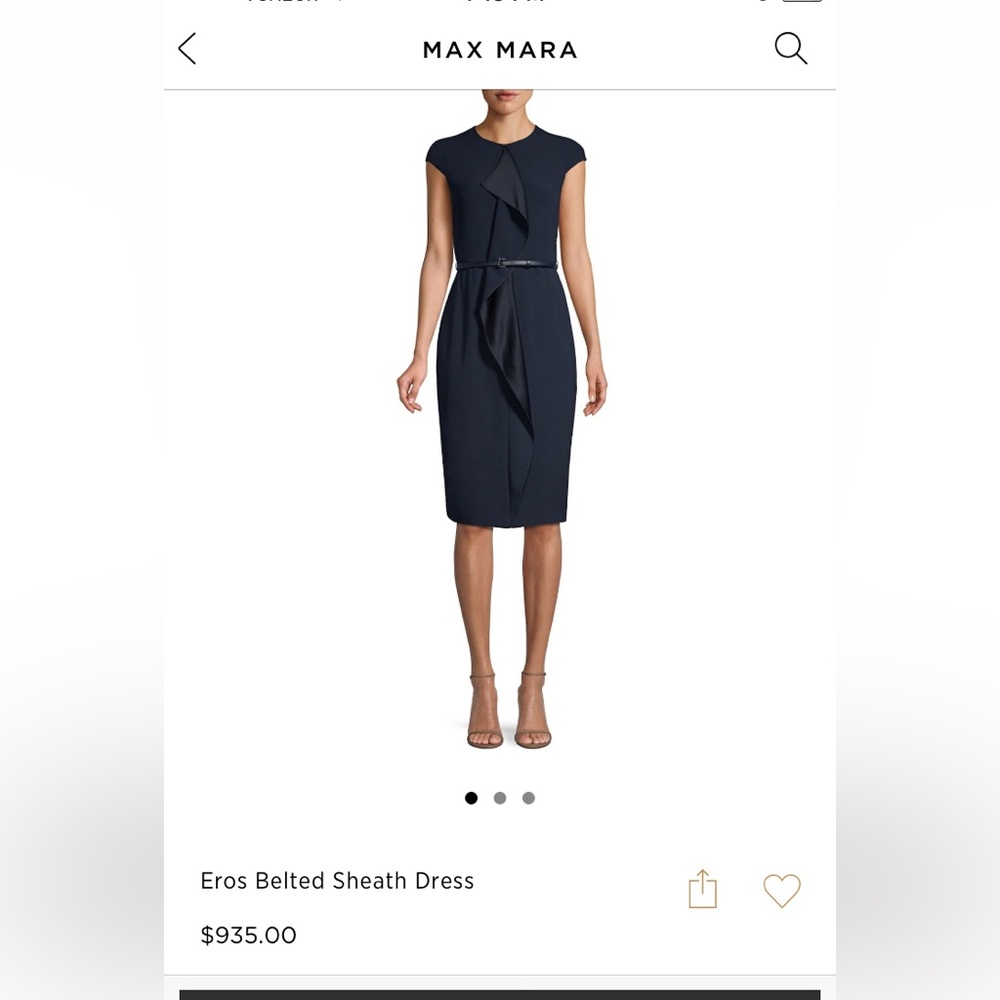 MaxMara belted sheath dress bright blue size 6